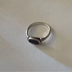 Elegant Silver Ring with Black Stone